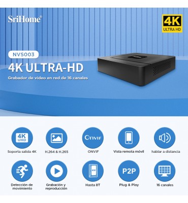 Nvr 4k Srihome 16 Canales...